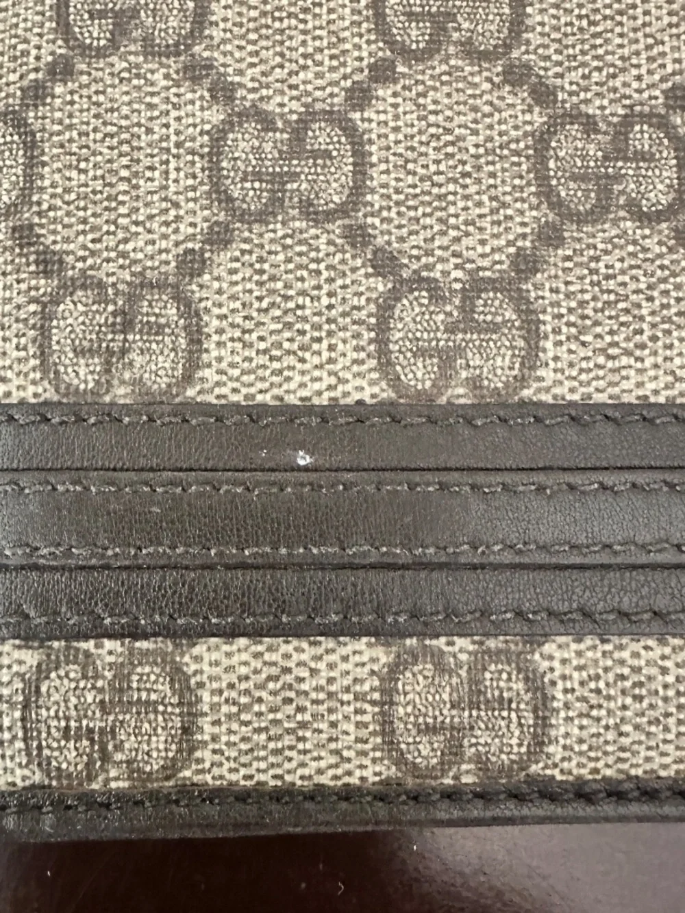 Gucci GG Logo Pattern Bifold Wallet Mens Brown